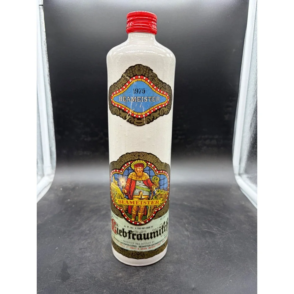 Vintage 1975 Beameister Liebfraumilch Ceramic Wine Bottle Germany 11.5 Inch
